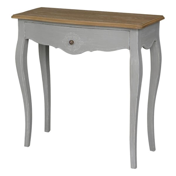 International Caravan Ashbury Stradivarius Oak Veneer One-Drawer Console Table, Antique Grey PS-STR-11-AG - main